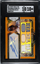 2022 Topps Triple Threads Ronald Acuña Jr Triple Threads Auto Amber SGC 10 #/18