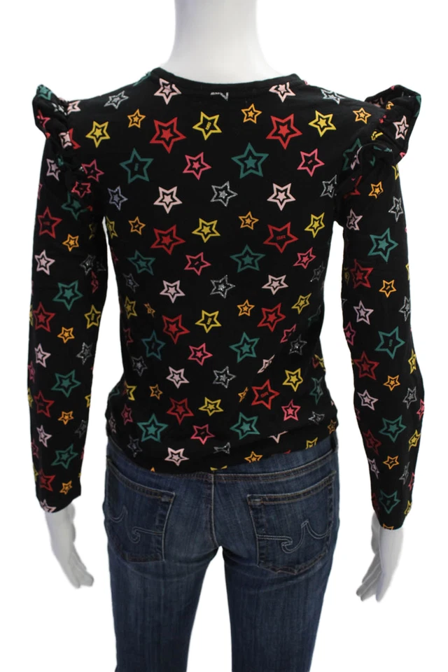 Sonia Rykiel Girls Cotton Geometric Print Long Sleeve Top Navy Size 12Y - Image 3 of 4