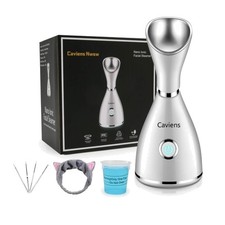 Nano Ionic Facial Steamer with 4-Piece Stainless Steel Skin Kit - White
