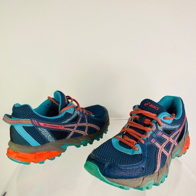 Asics Gel Sonoma 2 T684N Multi-Color Athletic Shoes Women US 8 Teal Blue Orange