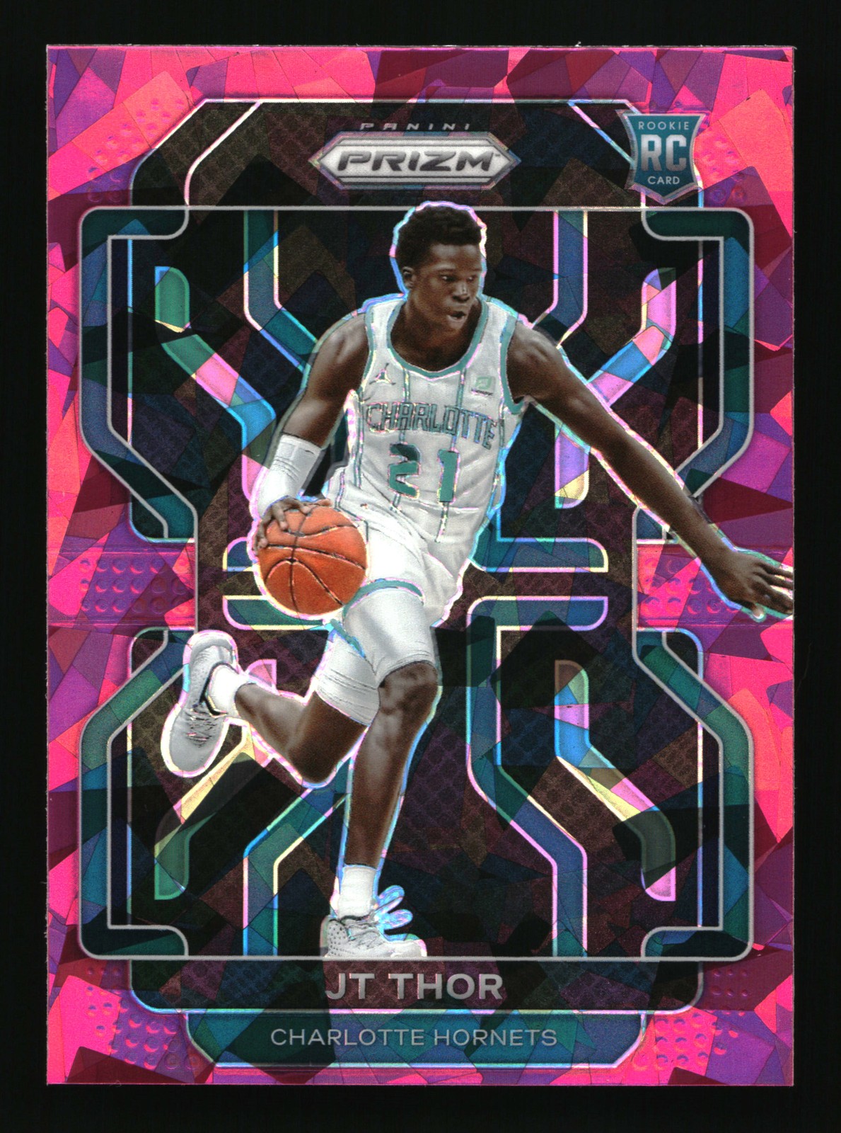 2021-22 Panini Prizm Pink Ice Prizm JT Thor #272 Charlotte Hornets RC