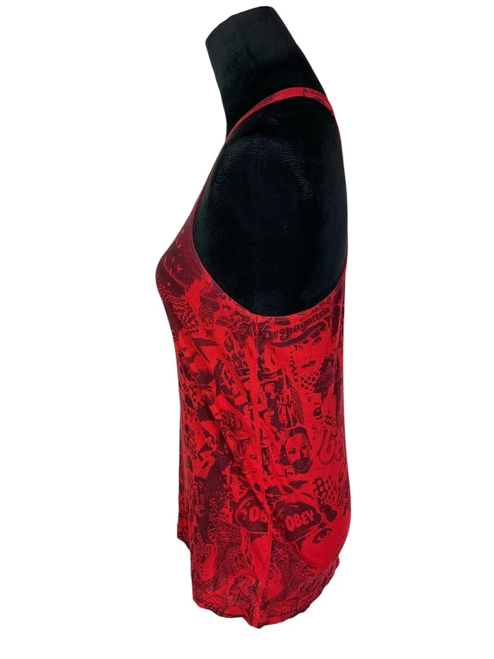 Camiseta sin mangas túnica estampada roja talla L OBEY Foto 4 de 4