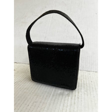 RR Vintage Womens Clutch Handbag Black Snap Embellished Top Handle