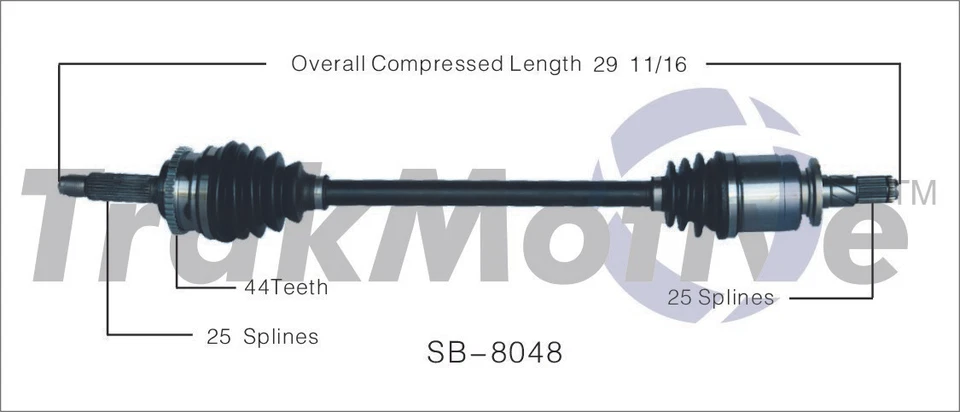 Conjunto de eje CV izquierdo conductor trasero TrakMotive para Subaru Legacy Outback Foto 4 de 4