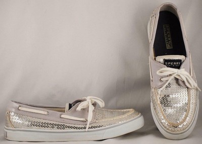 silver sperry boat shoes