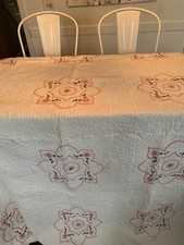 Vintage Pink And White Floral quilt