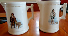 2 RARE 1893 Frederick Cook Canadian Arctic Expedition Eskimo Ironstone Pitchers