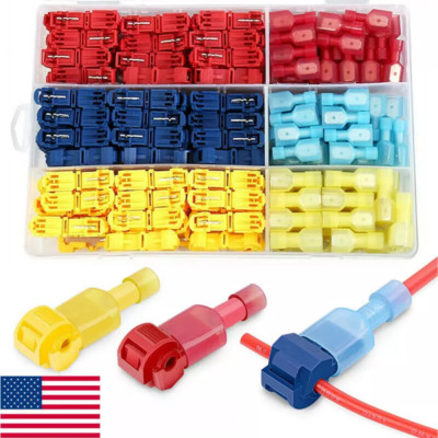 240/60x SPADE TERMINALS T-TAP ELECTRICAL WIRE CONNECTOR ASSORTMENT KIT 120 PAIRS