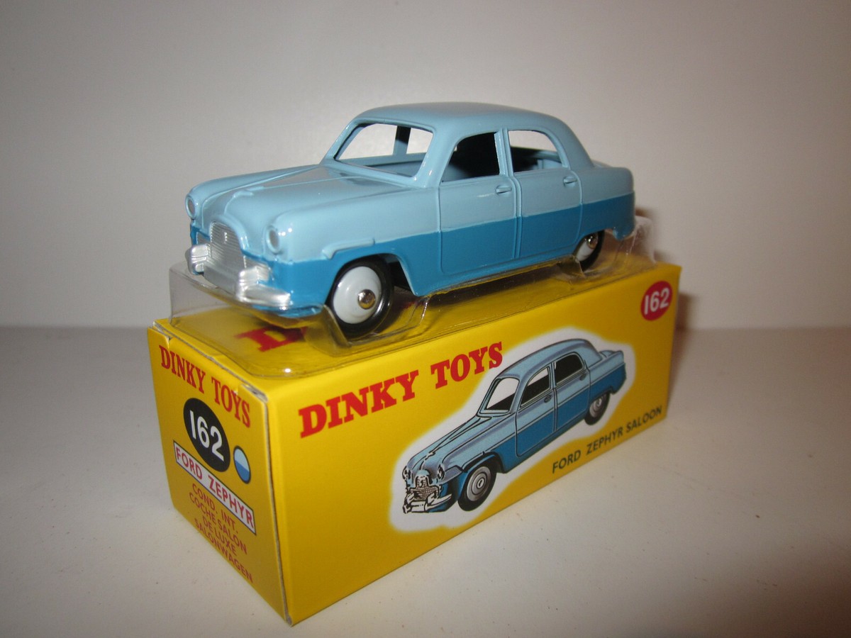 Dinky Toys 162 – Ford Zephyr Saloon Bleue – Erreur D'usine, Comme Neuve, Boîte Rare