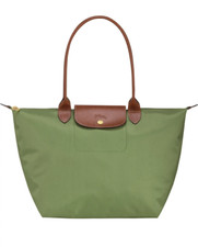 Borsa a tracolla Longchamp Le Pliage grande nylon verde lichene nuova con etichetta AUTENTICA!