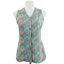 BRADLEY Vintage 70  s Polyester Sleeveless Button Down Vest