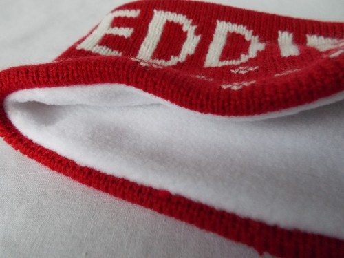 NWT Eddie Bauer SLOPE SIDE HEADBAND Scarlet Red White FLEECE LINED Warm ADULT OS - Picture 4 of 4
