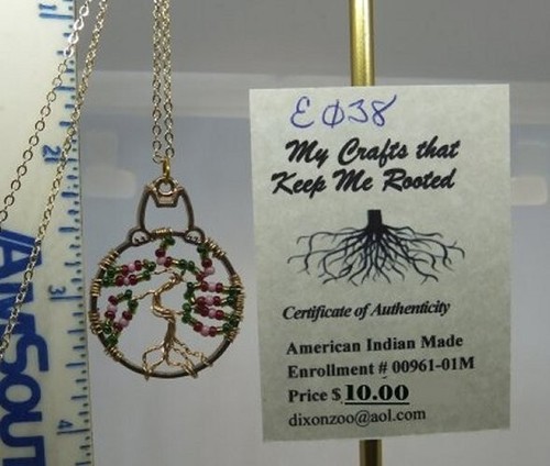 E038 Tree of Life in Round dream catcher ring with cat head - Picture 3 of 3