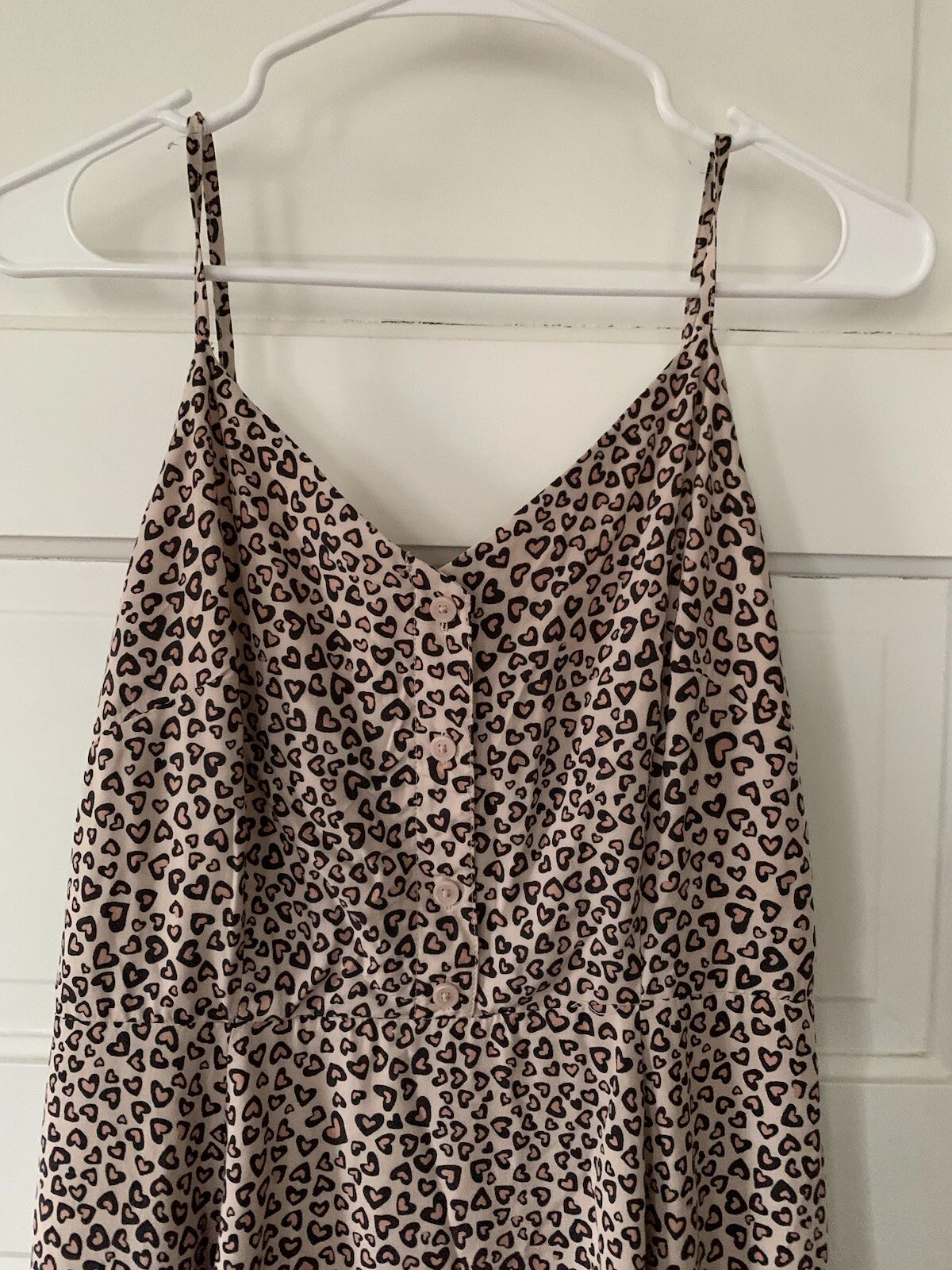 VALENTINO Abito skater stampa cuore leopardato 6 GAP gotico anni 90 stile Y2K data notte S animale