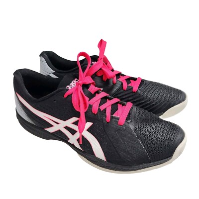 Asics Solution Swift FF Tennis Shoes Mens 12 Raquetball Sneakers Black Pink