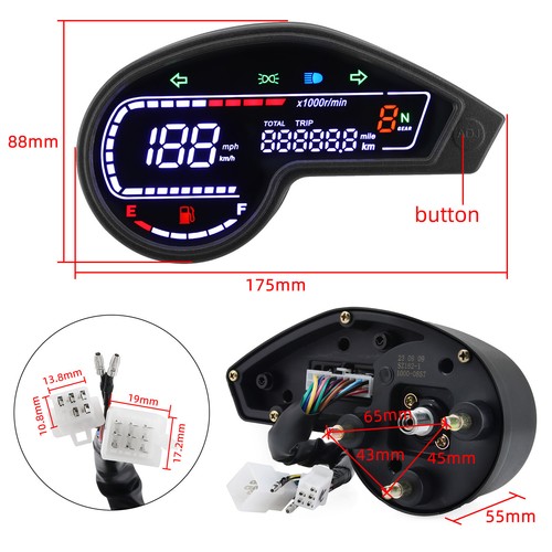 Motorcycle Speedometer 199km/h Digital LED Tachometer for Honda NXR150 NXR125 - Picture 3 of 18