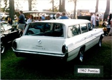 1962 Pontiac Catalina White Wagon Rear Auto Car Show Photo 3.5x5 Free Shipping