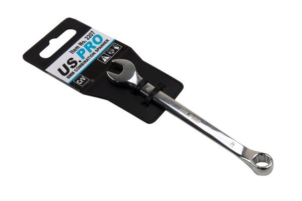 US PRO 8mm Combination Spanner Polished Chrome Vanadium 2207
