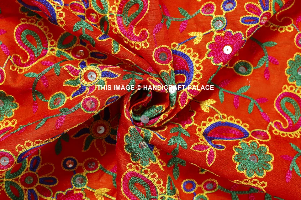 BY THE YARD SEDA DUPIONI TELA BORDADA BTY VESTIDO DRAPEADO BLUSA CAMISA KIMONO Foto 3 de 3