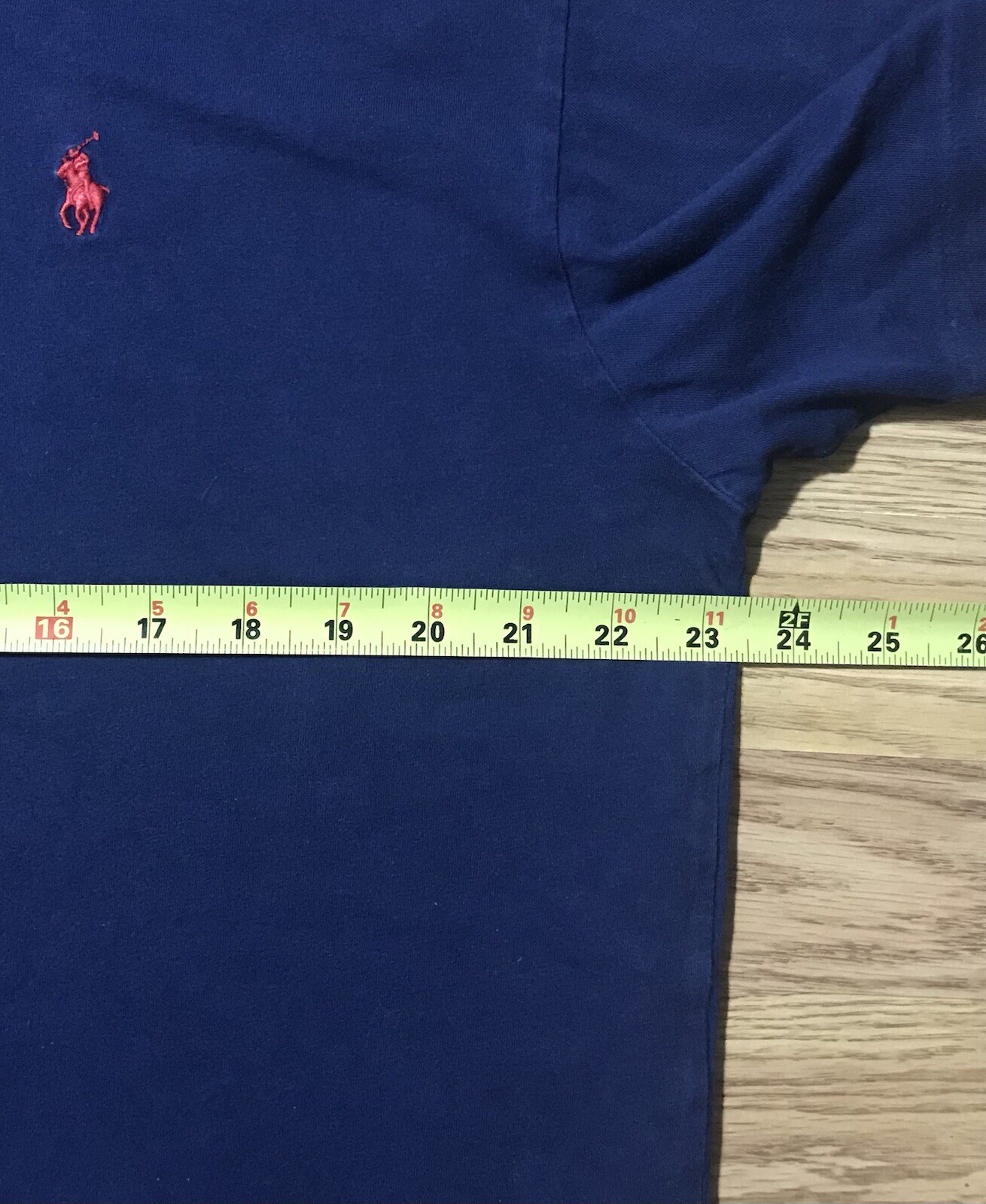 Polo Ralph Lauren uomo XL maglietta blu navy tutto cotone rosso ricamato logo pony
