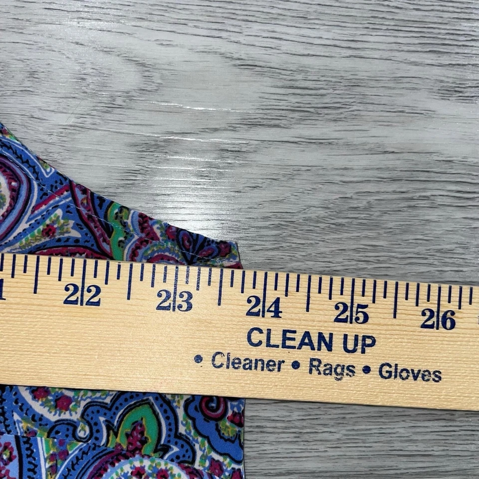 Talbots женская рубашка 2 X плюс блузка пейсли синий фиолетовый зеленый топ без рукавов - Изображение 4 из 4