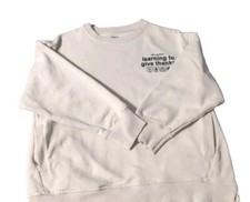 ZARA Sweater Kids Size 8-9 Youth Beige Learning To Give Thanks Graphics