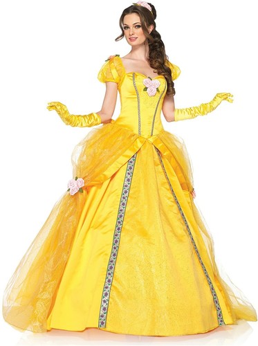 Belle Disney Princess Beauty Beast Fancy Dress Up Halloween Deluxe Adult Costume Ebay