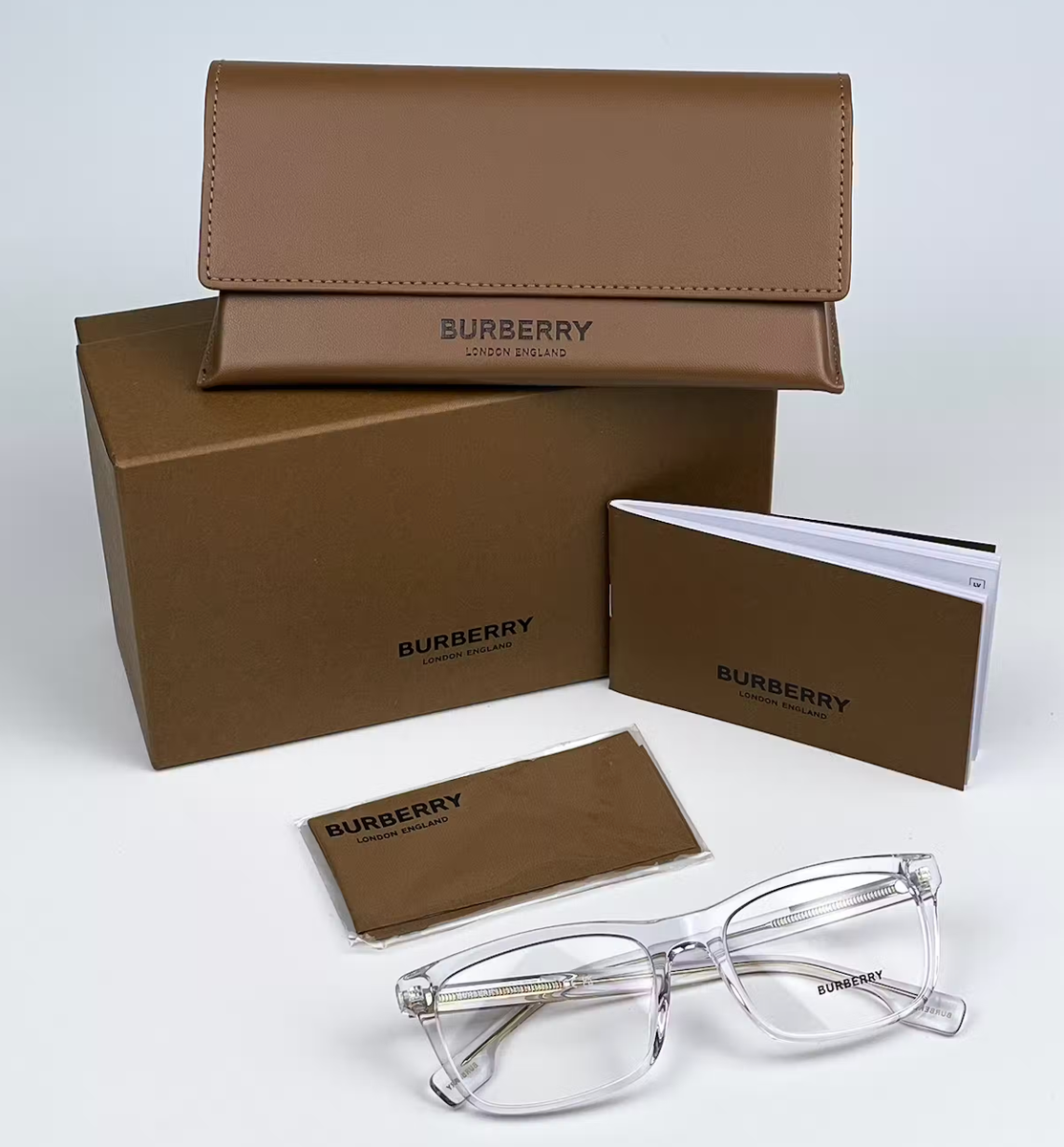 New BURBERRY Eyeglasses B 2334 3024 55-18 145 Crystal Frames Plaid