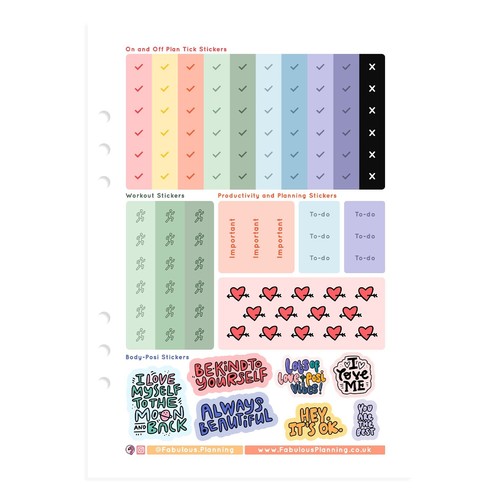 🌸🌸A5 Diet Planner Pages Filofax Kikki Diary SW Inserts Stationery🌸6x punched - Picture 3 of 12