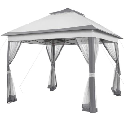 Tonnelle de Jardin 3.3x3.3m avec Toiles Moustiquaires Tente Pliante Autoportante - Photo 1/4