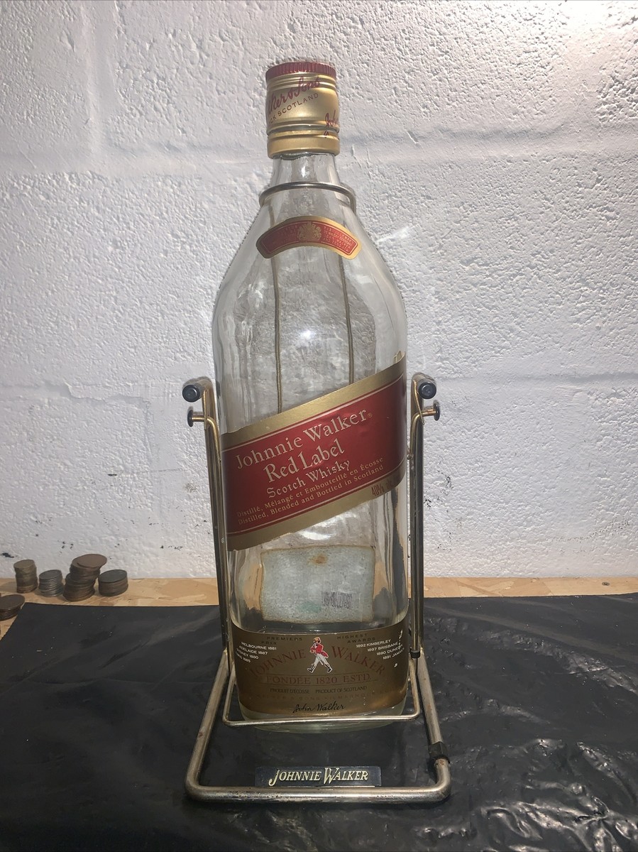 Johnnie Walker Red Label Empty Scotch Whisky Bottle On Swinging
