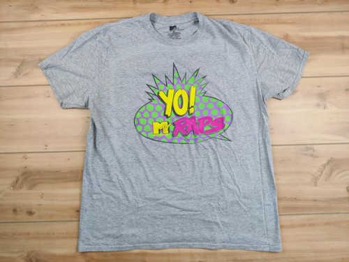 Yo! MTV Raps Gray Logo T-Shirt XL Mens 