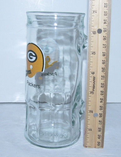 Tazza barattolo vetro birra Green Bay Packers NFL vintage Fisher Peanuts - Foto 4 di 6