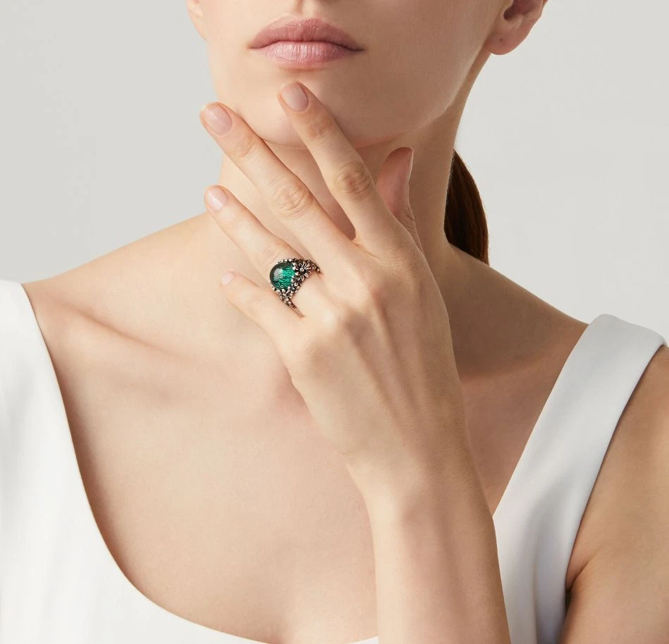 Anello Donna Giovanni Raspini Argento 925 Margherite Garden Agata Verde 11204/16 - Immagine 2 di 4