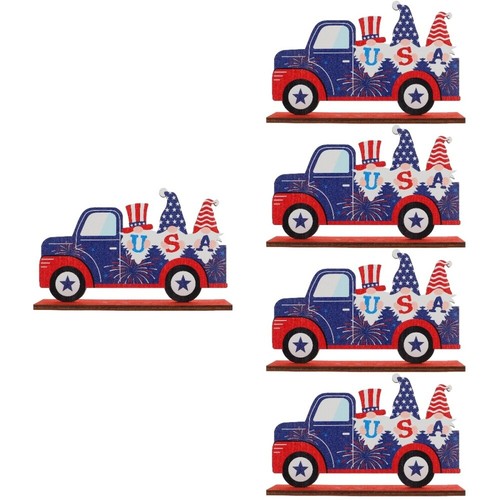 Set of 5 Wooden Letters Car Ornaments Independence Day Adornment