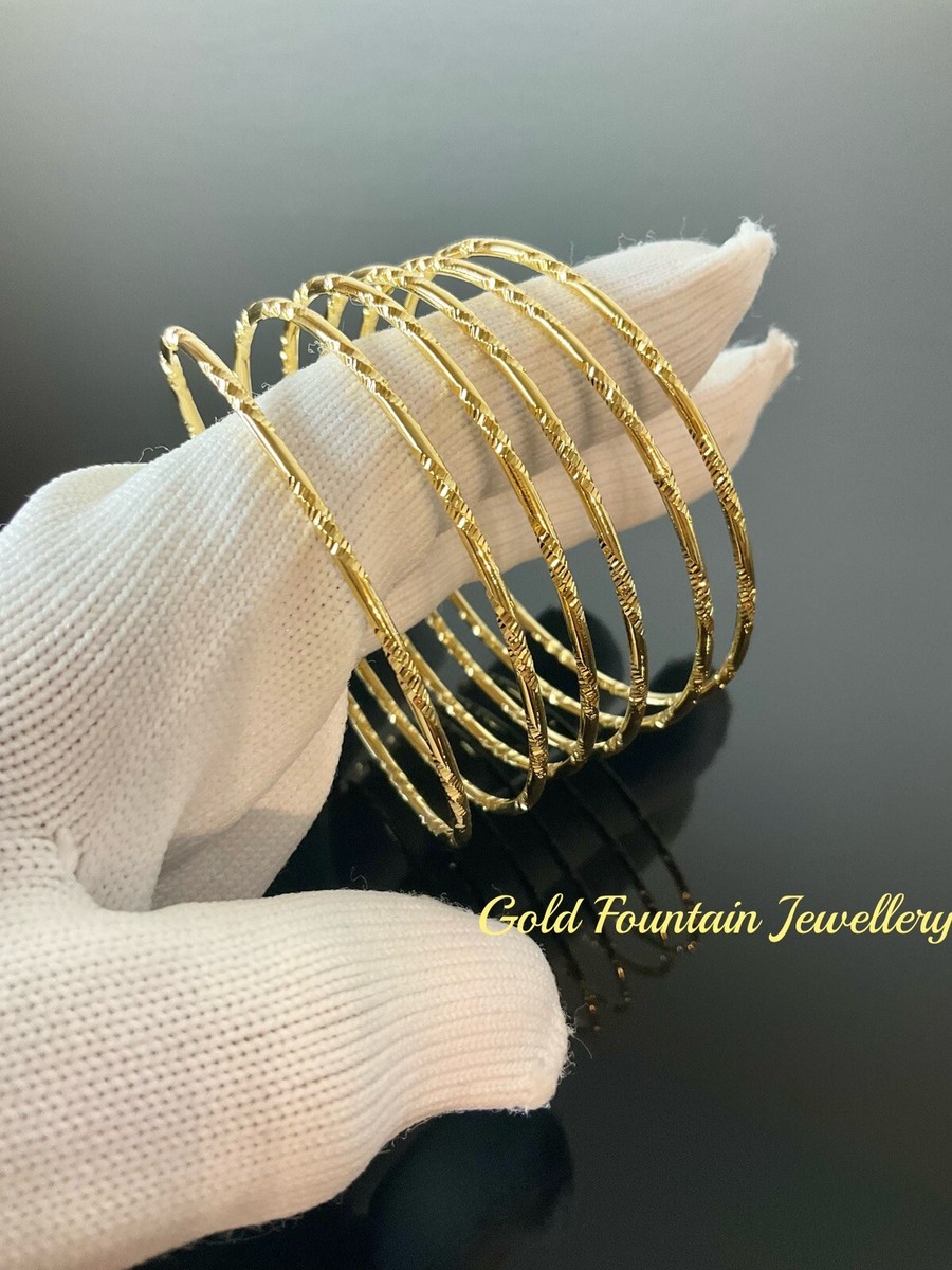 22K Carat Gold Filled Bangle/Bracelet Set Of Adult Size 28grams