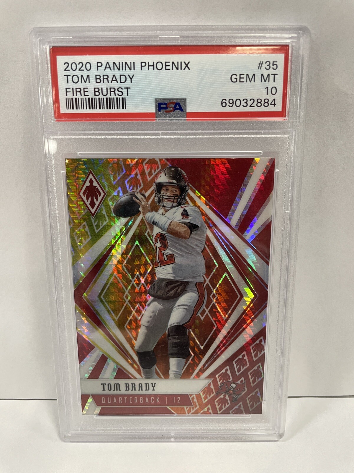 2020 Panini Phoenix Tom Brady #35 Fire Burst PSA 10 Bucs