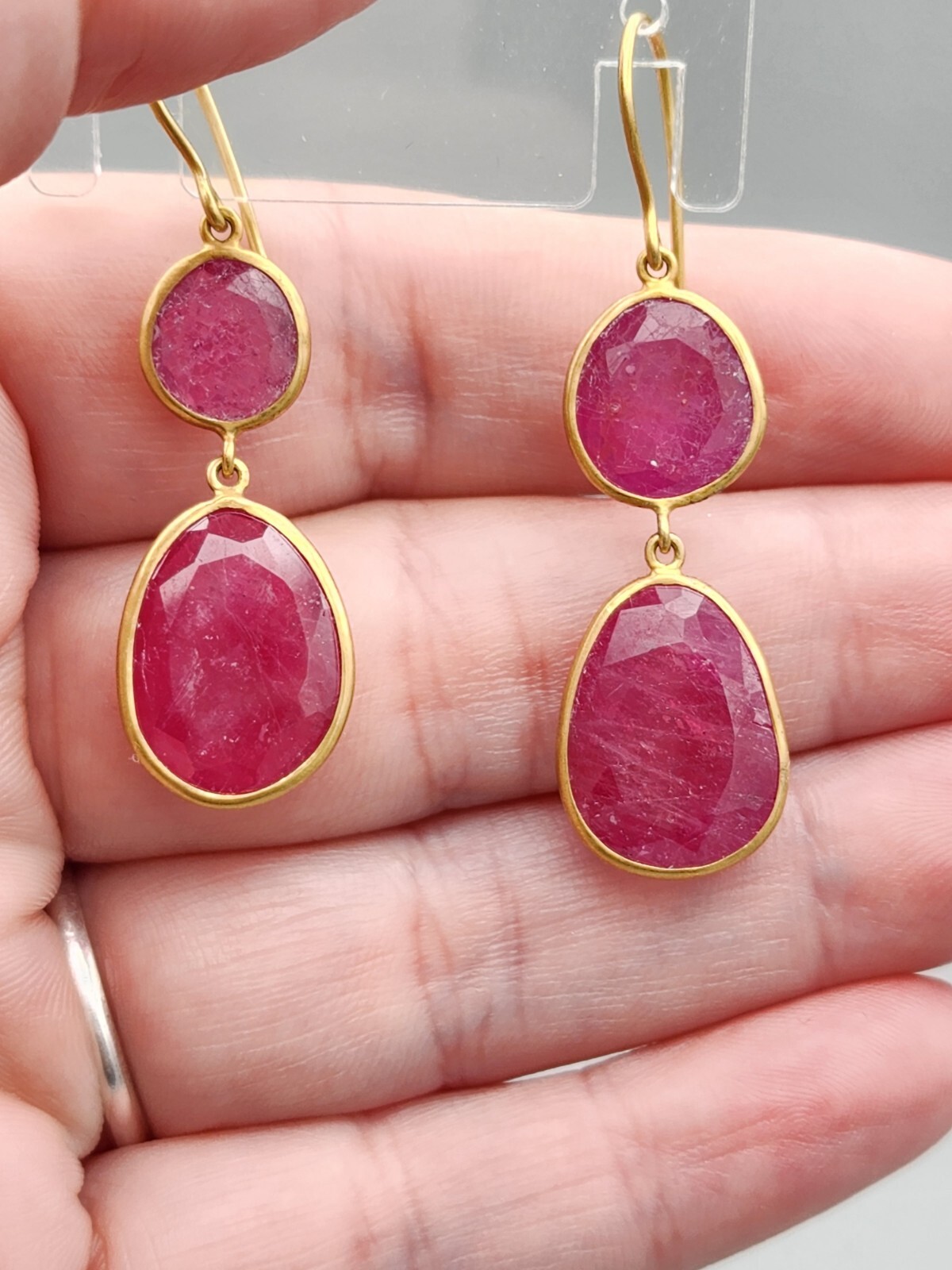 PIPPA SMALL London Solid 18K Faceted Ruby Double … - image 4