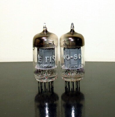 Matched Pair Tung-Sol 12ax7/ECC83 Long plates []-getter tubes - USA - Test NOS