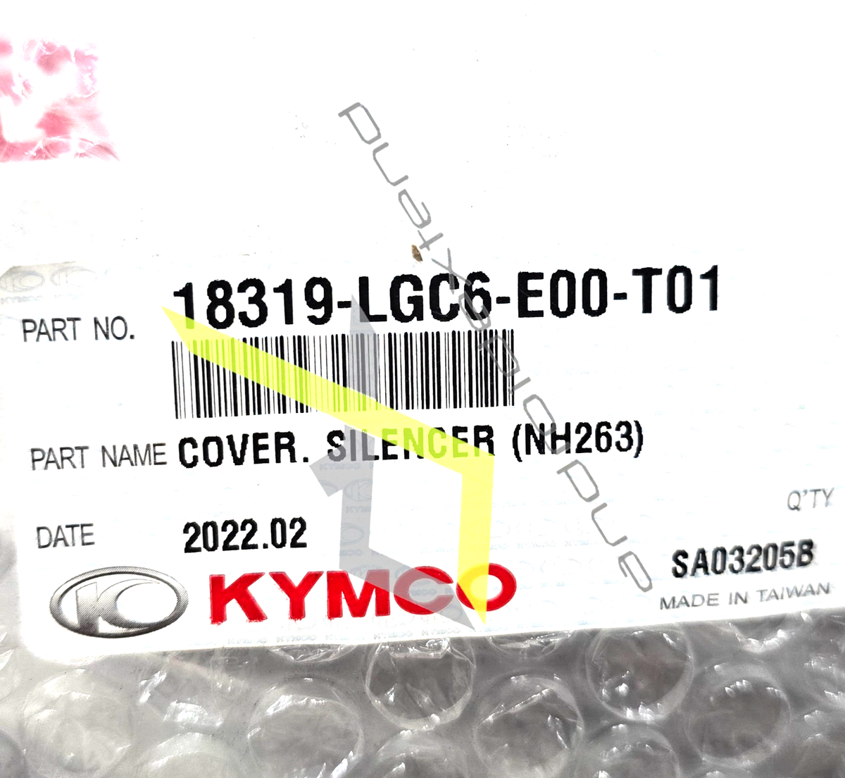 KYMCO AK550 EXHAUST REAR SMALL TOP HEAT COVER 18319-LGC6-E00-T01