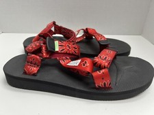 Suicoke Men’s Depa-V2 Red Bandana  Sandals Hook & Loop Closure Size 11