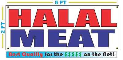 SUPERSIGNS Full Color HALAL MEAT Banner Sign NEW Larger Size Delivery Restaurant