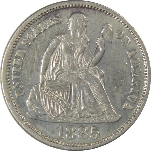 1885 Seated Liberty Silver Dime AU About Uncirculated SKU:I24216