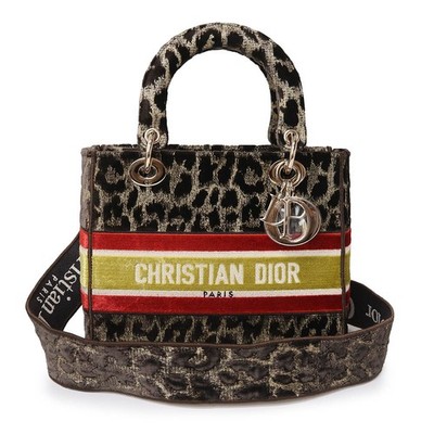 Christian Dior LADY D LITE Medium Mizza Leopard Beige Yellow M0565OTGT #317