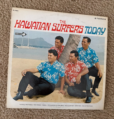 HAWAIIAN SURFERS * TODAY * Decca White Label Promo LP SURF WLP VG++ / VG+