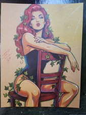 Poison Ivy Original Kunst Illustration signiert 8,5x11 Echtheitszertifikat