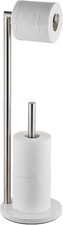 Bathroom Toilet Paper Holder Stand with Marble Base, Brushed Nickel