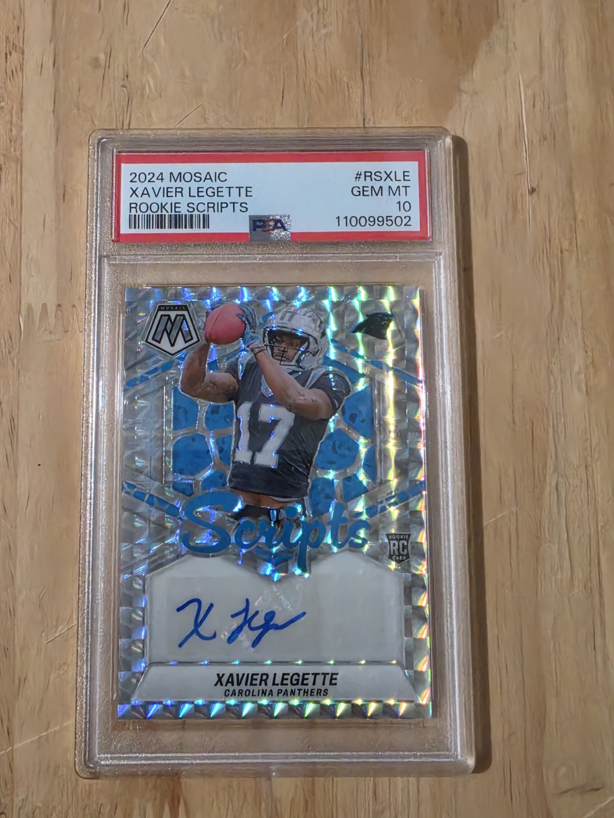 Panini 2024 Mosaic Xavier Legette Rookie Auto SS-XLE PSA 10 Panthers