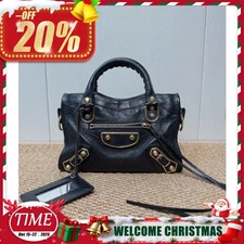 Balenciaga Black Gold  Mini Motorcycle Bag Handheld