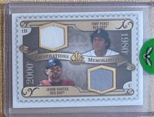Tony Perez Jason Varitek 2009 SP Legendary Cuts Generations Memorabilia No.GM-PV